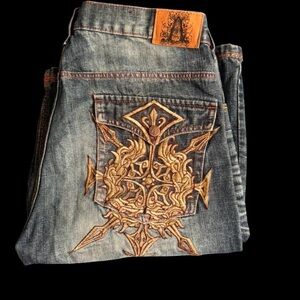 Embroidered Blue Jeans